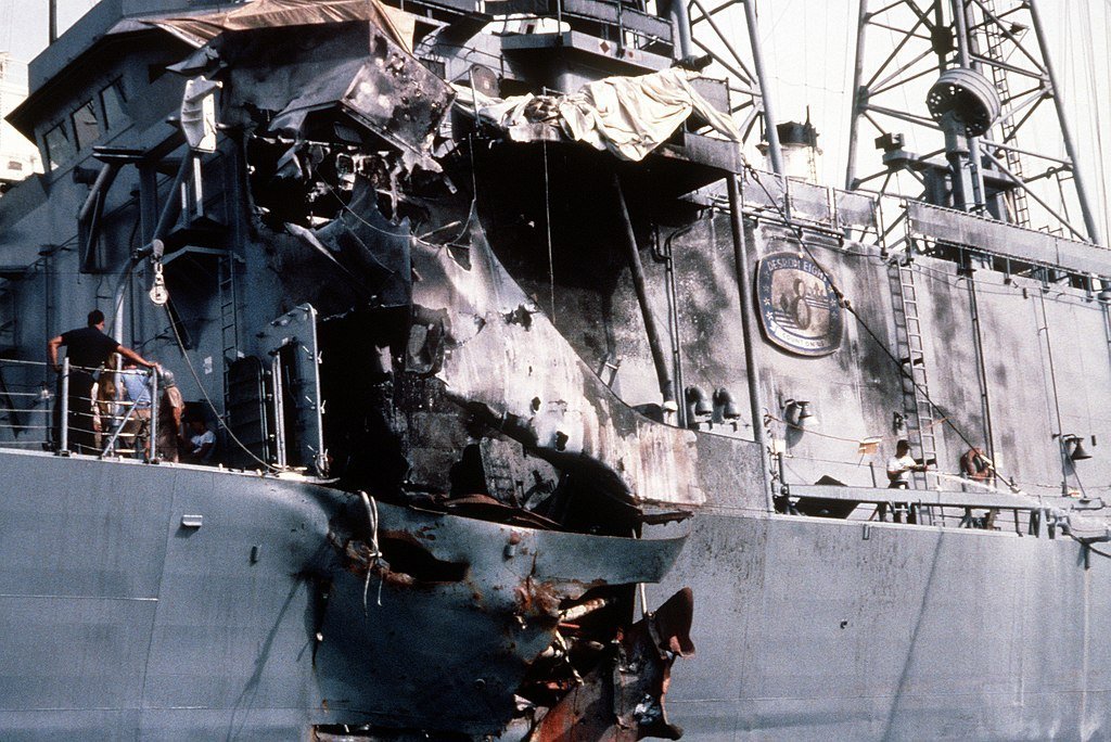 Damaged USS Stark